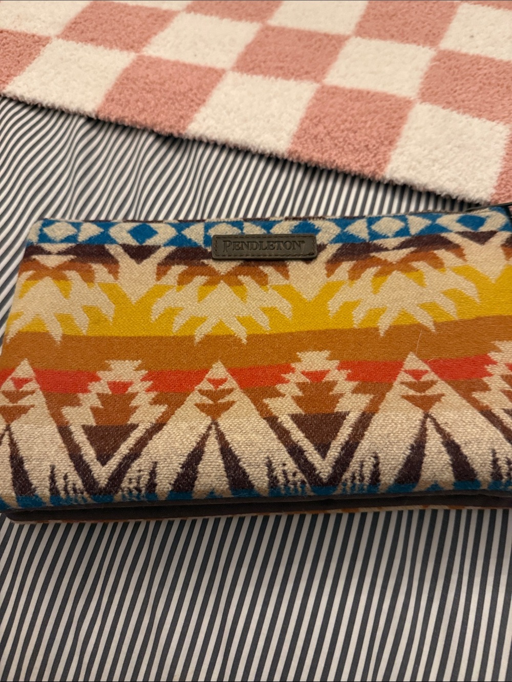 Pendleton Wool Aztec Wallet in Yellow, Orange, Brown and Blue